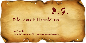 Mózes Filoména névjegykártya